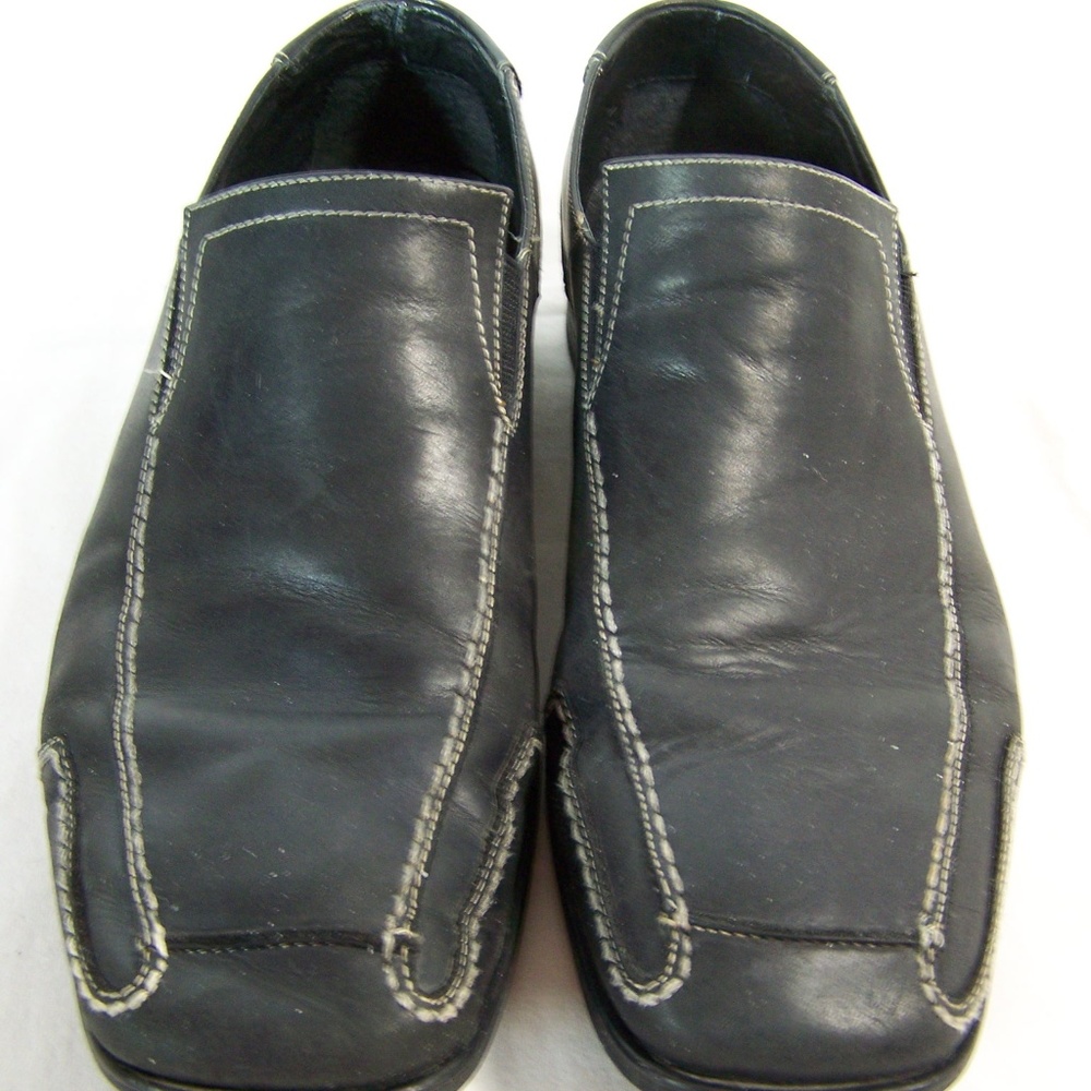 Gordon Rush Black Leather Loafers Shoes Men's 8.5